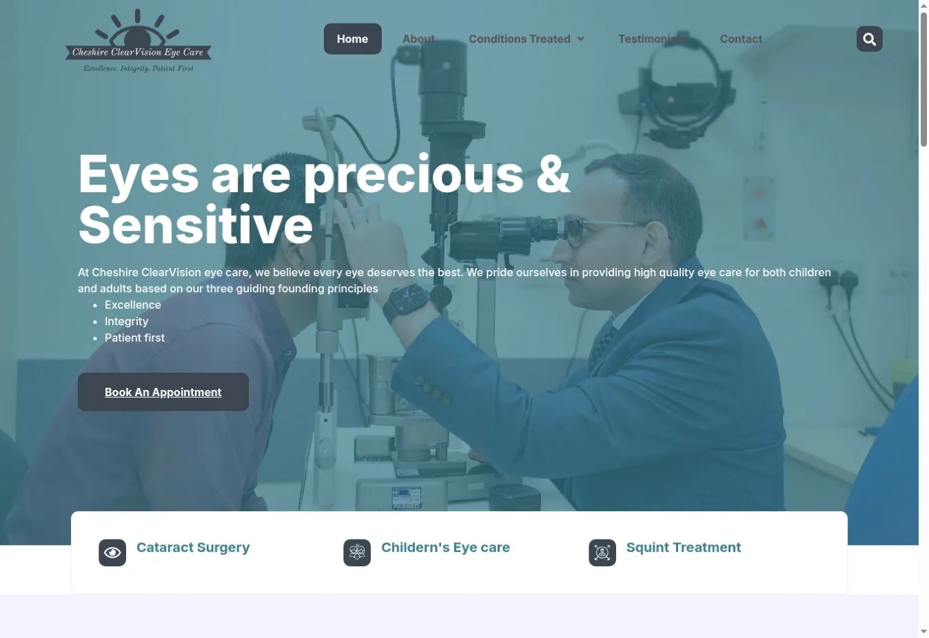 Cheshire Clear Vision website preview
