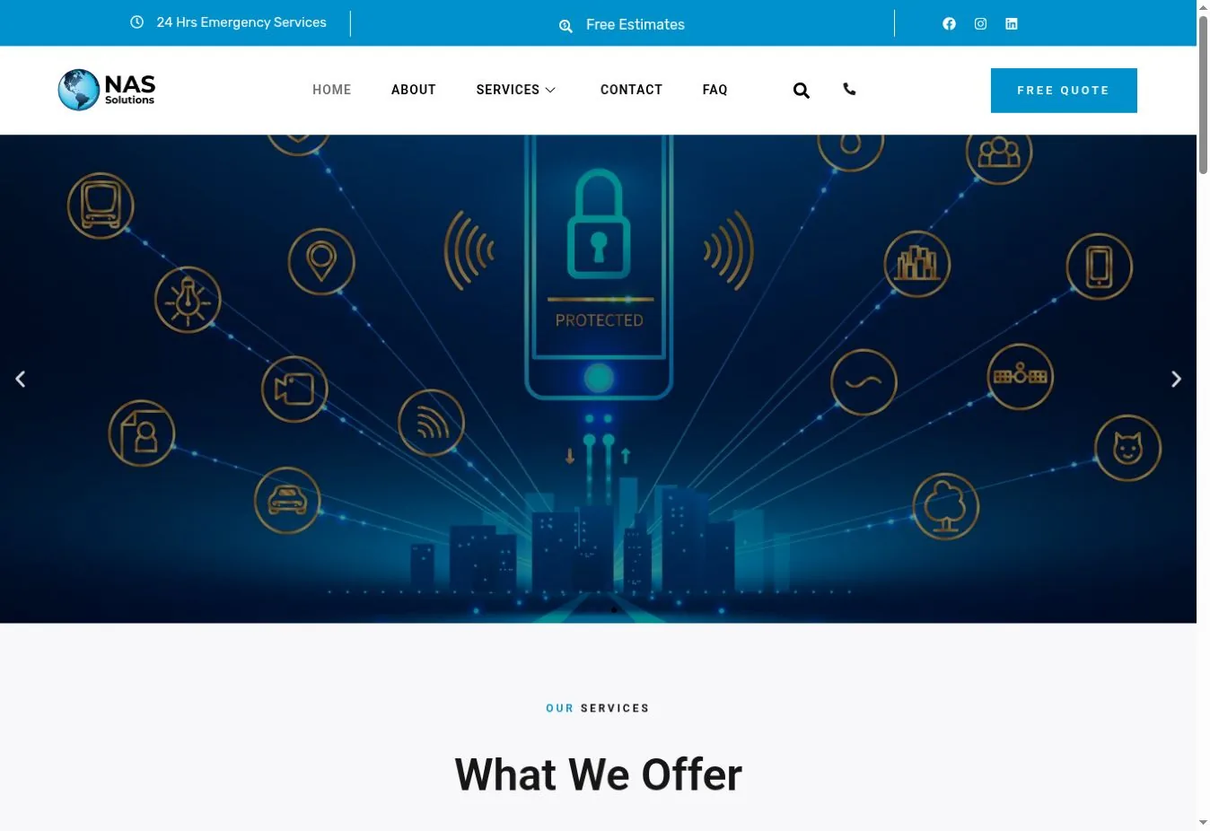 NAS Solutions website preview