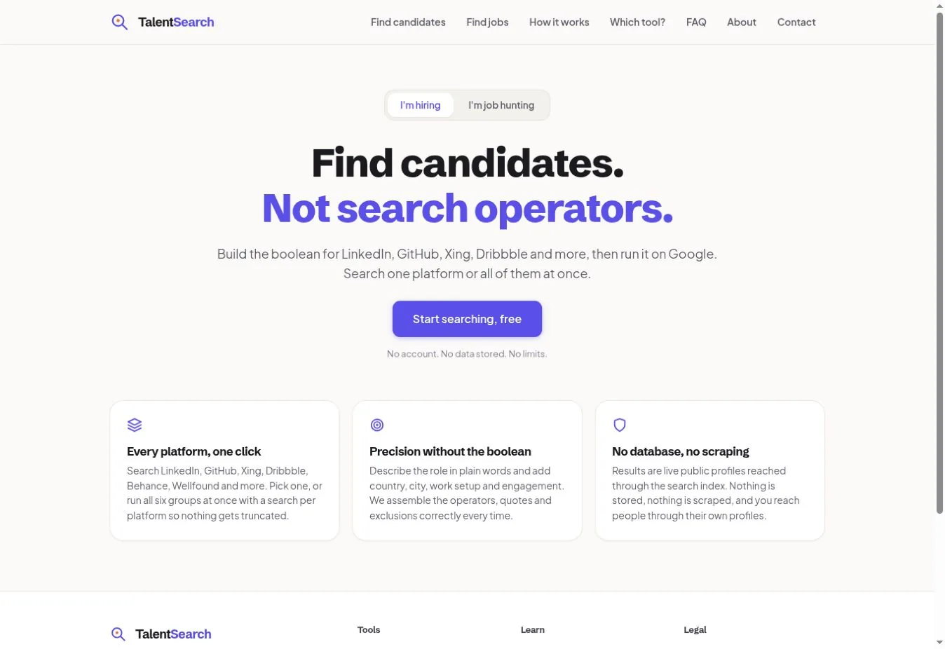 Talent Search website