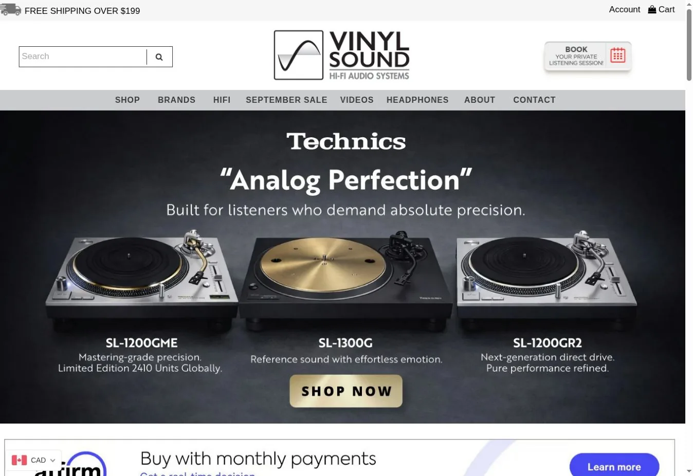Vinyl Sound website preview